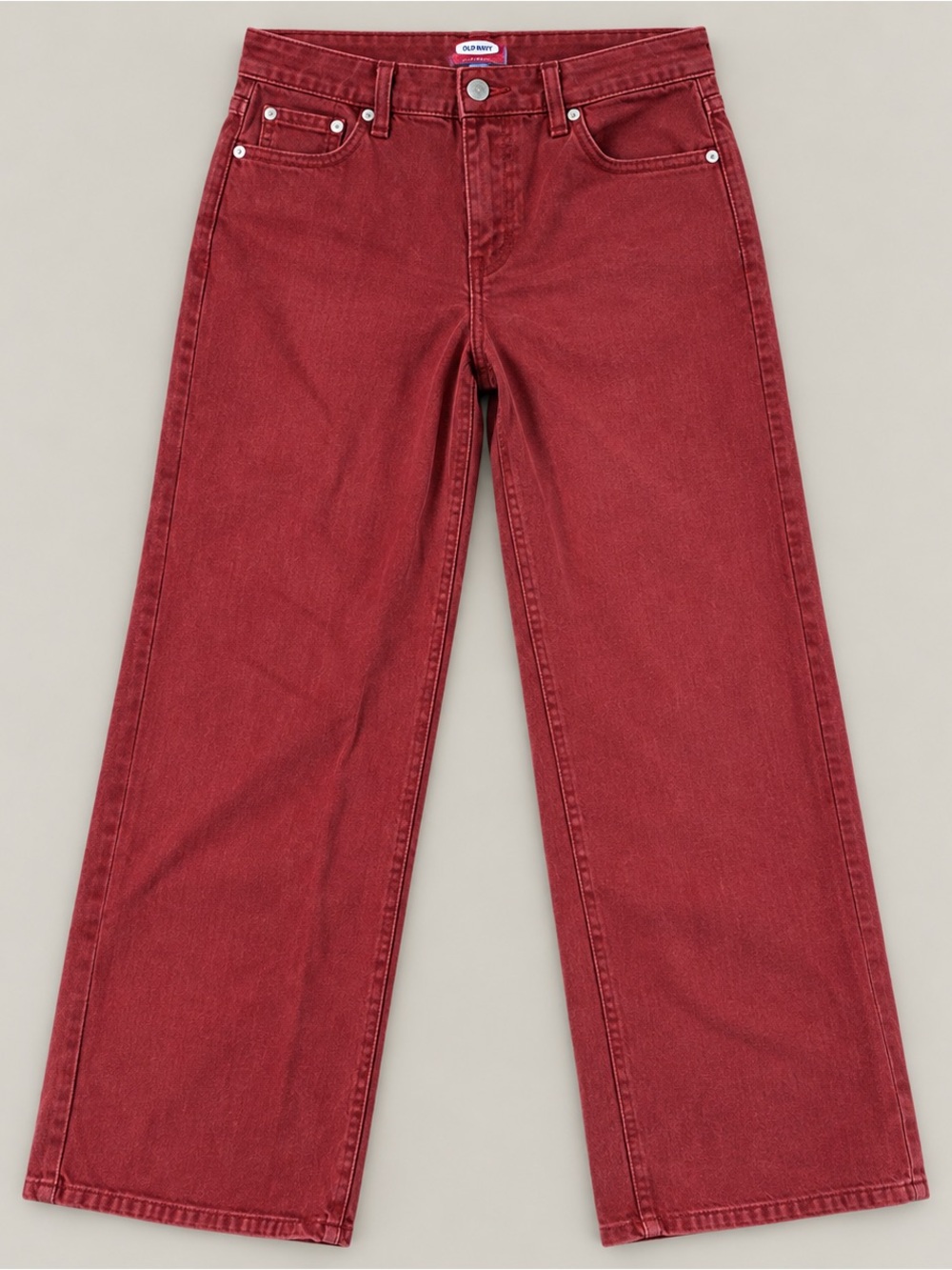 Edikted Red Wide Leg Jeans Womens S High Rise Baggy Denim Y2K Streetwear